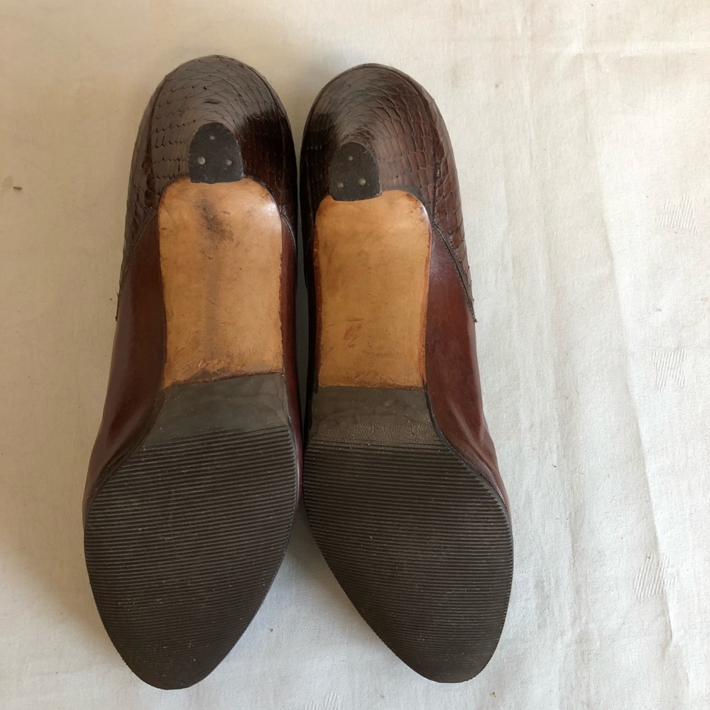 Salvatore Ferragamo Heels Pumps 8.5AA NARROW Brown - Picture 4 of 7